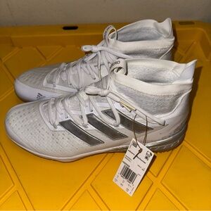 Adidas Adizero Afterburner 8 NWV Turf baseball shoe, silver/white 12.5